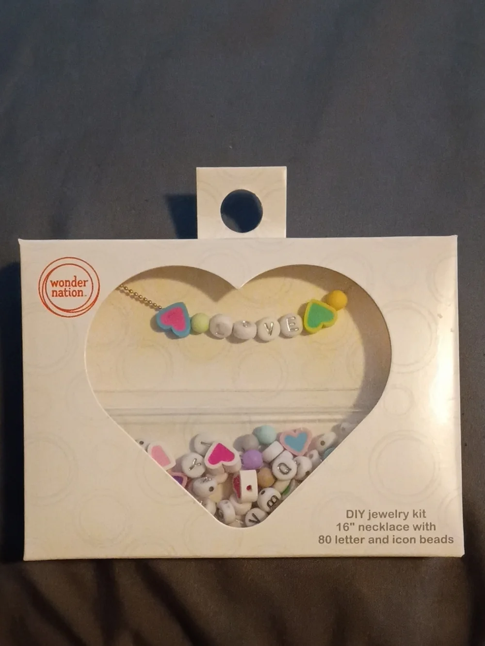 wonder nation Pastel Heart and Letter Necklace Kit - Yellow, Pink, Blue